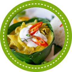 Delicious hoime made fish Amok cooked with the heart 